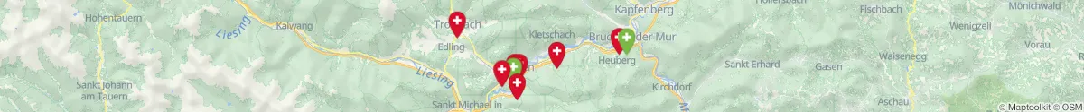 Kartenansicht für Apotheken-Notdienste in der Nähe von Proleb (Leoben, Steiermark)